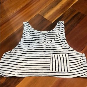 Navy and white striped tank